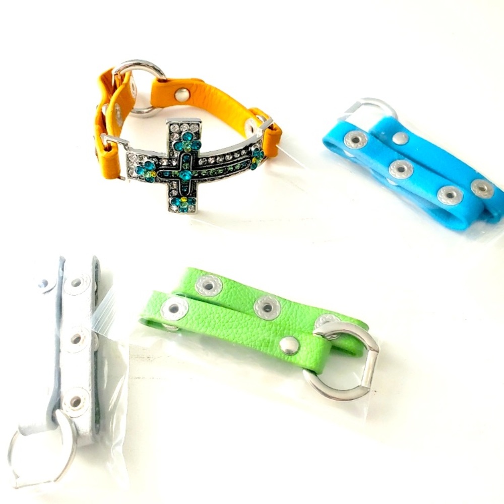 CROSS✝️NEW⭐️FAITH✝️Interchangeable & Adjustable BRACELET with LEATHER Bands